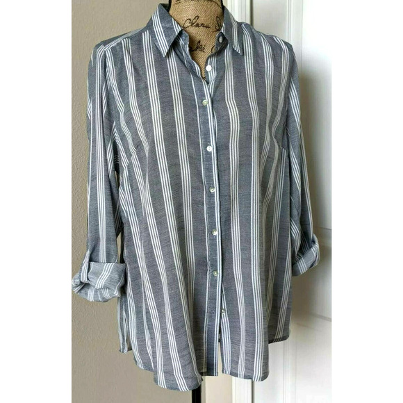 Fred David Blouse Long Sleeve Button-Down Collared - Picture 4 of 10